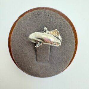 VTG Solid Sterling Silver 925 Dolphin Design Bypass Band Ring Size 4.75
